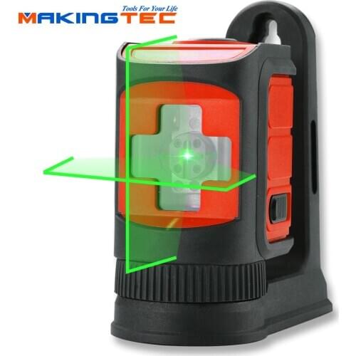 MAKINGTEC 2 Lines Laser Level Self Levelling Mini Laser level Green Red Beam Vertical Horizontal Cross Line with Magnetic Base