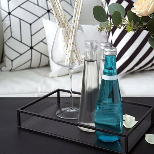 Hot Decoration Trays Table Storage Black Plate for Coffee Bread Essential Oil Dessert Pallet Food Saucer