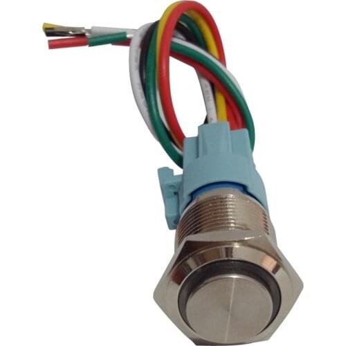 Metal Button Switch Momentary Push Button Auto Reset Waterproof LED Illuminated Button Latching with Wire Connector