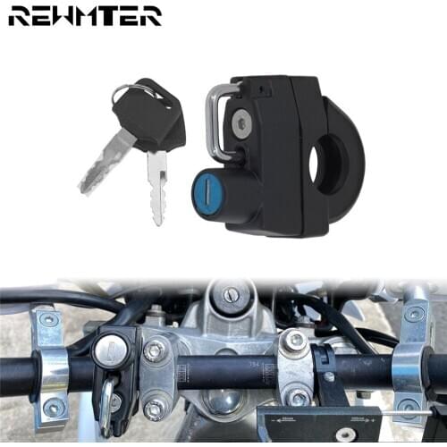 Motorcycle Universal 25mm Helmet Lock Handlebars Black Helmet Security Lock Padlock With 2 Keys For Harley XL 883 48 Cafe Racer