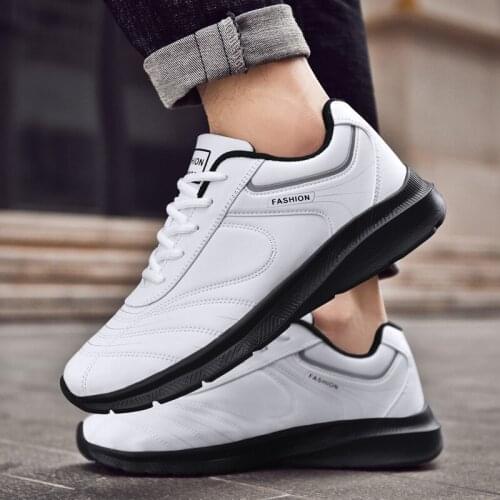 PLUS SIZE 39-48 Men Shoes High Quality Brand Vogue Leather Casual Shoes Sport Man Footwear Black White Breathable Men Sneakers