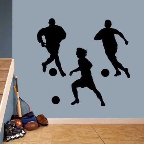 Soccer Players Set Vinyl Wall Stickerd Sports Wall Decals Home Decoration Accessories For Living Room Nursery Wallpapers C501