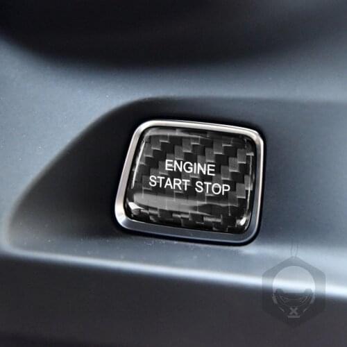 Car Engine Start Stop Button Trim Sticker Easily Installation Carbon Fiber Personal Car Elements for Chevy Camaro 17-18