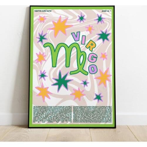 Virgo printable wall art | printable astrology print | zodiac poster digital download | star sign art print | birthdays