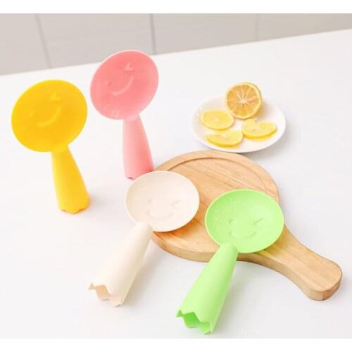 New Cute Lovely Fashion smile Shaped Standing cute Rice Paddle Non Stick Spoon For Hot Sales pink kitchen accessories rice Scoop