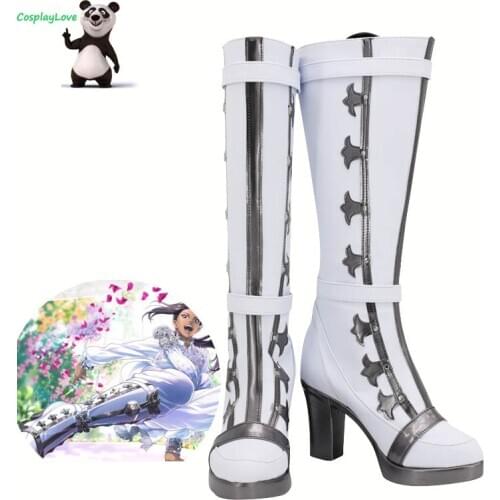 Twisted Wonderland Scarabia Jamil Viper White Cosplay Shoes Long Boots Newest Custom Made For Female Male CosplayLove