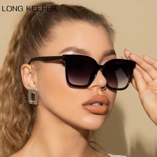 Vintage Square Sunglasses Women Fashion Oversized Cat Eye Sun Glasses Female Retro Black Driving Eyewear Goggles Oculos UV400