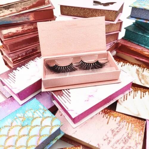 Wholesale False Eyelashes Package Makeup Eyelash Packaging Box Custom Logo Lash Boxes Packaging Mink Lashes Case Bulk Vendors