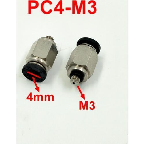 10pcs/lot 4mm Tube M3 Thread Pneumatic Fitting Quick Joint Connector PC4-M3