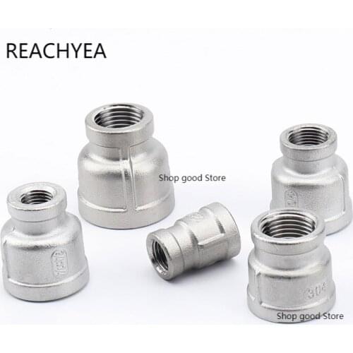 1/8" 1/4" 3/8" 1/2" 3/4" 1" 1-1/4" 1-1/2" Double Female BSP Threaded Reducer 304 Stainless Steel Pipe Plumbing Fitting Connector
