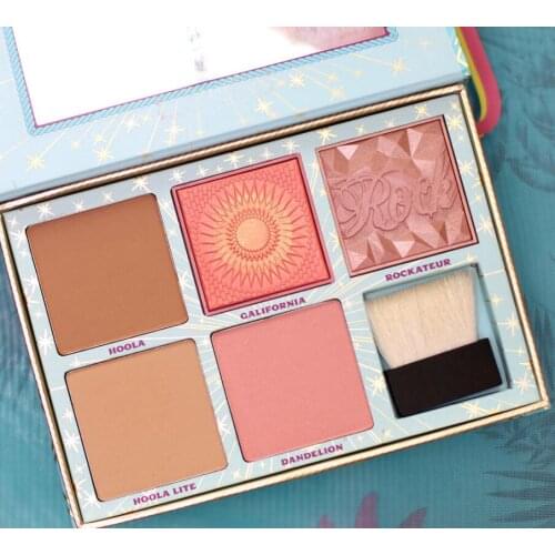 HOT 5 Blush Bar Cheek Eyeshadow palette band Bronzer Kit Palette With Brush Makeup Eyeshadow Limited Edition pink makeup