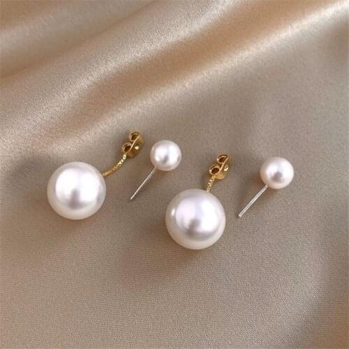 IOY IRENE S925 Needle 2021 New Geometric Pearl Long Earring For Women Retro Metal Exquisite Dangle Earrings Party Jewelry