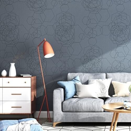 Nordic style pure pigment grey wallpaper family living room bedroom TV background wall blue wallpaper modern and simple