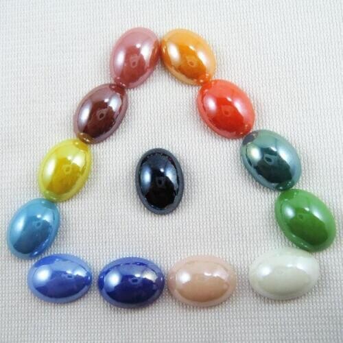 Mixed Colors 10*14mm 30pcs Shiny Half Flat Back Cabochons Glass Beads Diy Jewelry Nail Art Home Decor Craft Scrapbooking HA-23