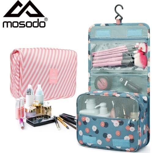 Mosodo Travel Makeup Bag Foldable Make up Organizer Waterproof Cosmetic Case Hanging Neceser Bathroom Wash Bags Storage Pouch