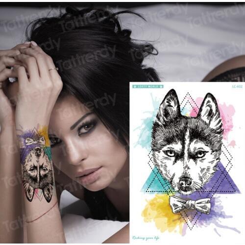Wolf tattoo women temporary tattoo sticker mens fake tattoo animals waterproof body art tattoo for boys girls sexy tatoo big
