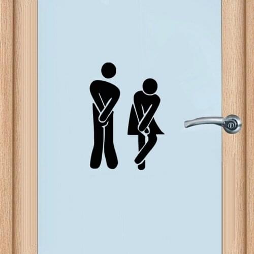 Funny Toilet Entrance Sign Decal Vinyl Sticker For Shop Office Home Cafe el Toilet Bathroom Wall Door Decoration