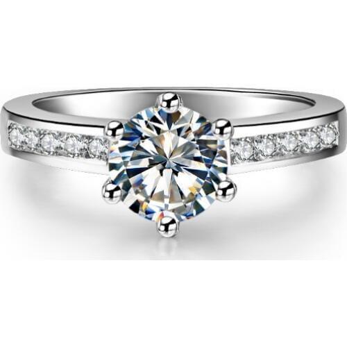 Vintage 1Ct Round Cut Diamond Engagement Ring 18K White Gold AU750 Women Wedding Ring