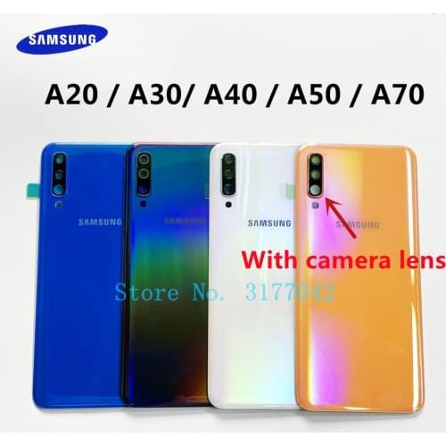 Back Cover Plastic Replacement For Samsung Galaxy A20 A30 A40 A50 A70 2019 Battery Case Rear Door Adhesive Housing Camera Lens