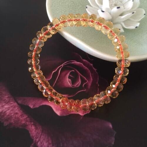 Yi Mei Brazil yellow crystal bracelet natural crystal bracelet hand wheel on lucky lucky