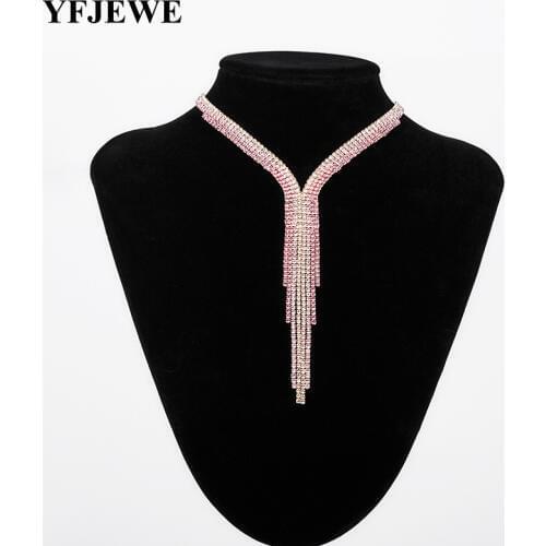 Women Sweater Chain Necklace Multicolor Design Crystal Pendant Necklaces Jewelry Clothing Accessories Drop Shipping N388