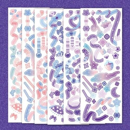 1 Sheet Ribbon Sticker Personalized Creative PVC Students Adults Scrapbook Sticker for Travel