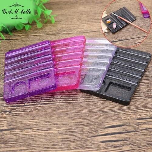1 pcs Beauty Acrylic Crystal 4 Colors Nail Art Brush Holder Display Stand Rest Tools for 4pcs UV Gel Brush Pen