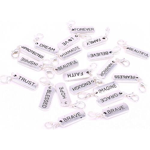 20pcs Charms Mix Antique Believe Blessed Faith Family Charms Pendant Floating Locket Charms For Glass Locket D1206