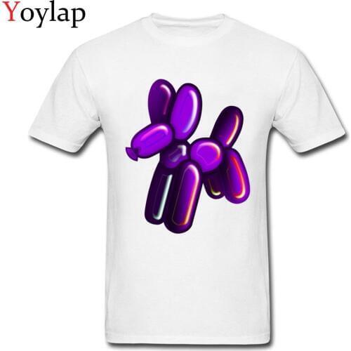 Balloon Animal Dog Purple 2017 New Novelty Design Men T-Shirt Summer/Fall Pure Cotton Round Collar Male Tops T Shirts