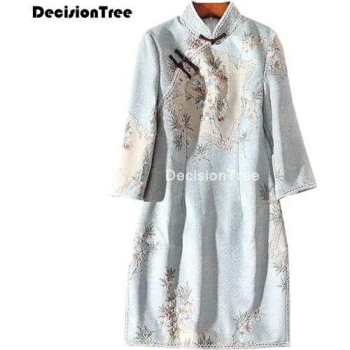 2021 chinese dress cheongsam qipao women evening dress improved cheongsam chiffon elegant bridesmaid lace wedding party qipao