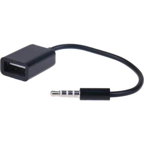 3.5mm Car MP3 Male AUX Audio Plug Jack To USB 2.0 Female Converter Cable Cord