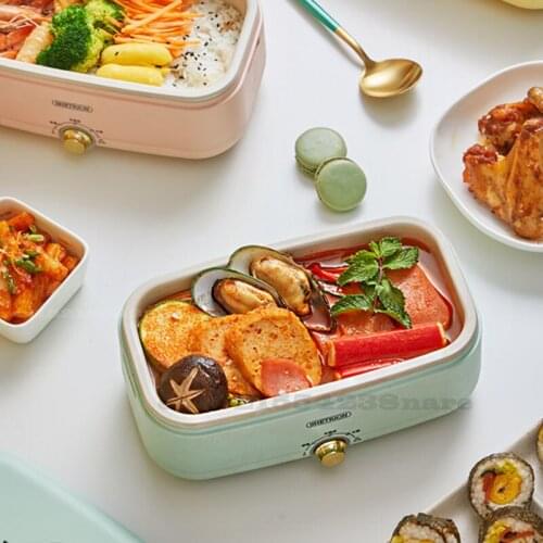 500W Electric Lunch Box Rice Cooker Hotpot Portable Food Warmer Multicooker Heat Preservation Cooking Pot Mini Frying Pan 220V