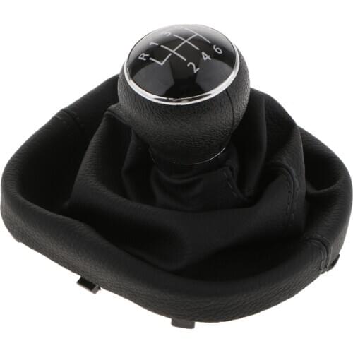 6 Speed Shifter Gear Shift Knob GAITOR BOOT Black For VW TOURAN 2003-2010