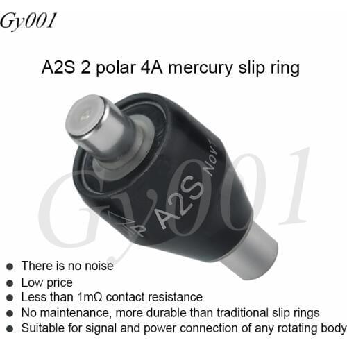 Asiantool 2 Pole /2 Road 4A Mercury Conductive Slip Ring A2S Resistance Cutting Machine Textile Equipment 205