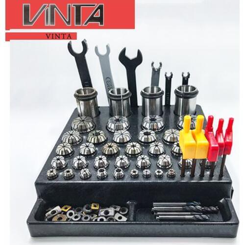 Free Shipping CNC End Mills Storage Case Stand Collet ER16 ER11 Chuck Organizer for Wrench Inserts Probe Collecting Box 43 Holes