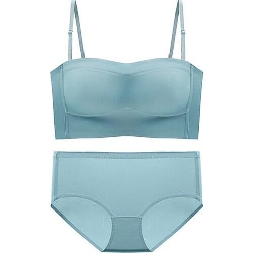 Tube Top Seamless Bra No Steel Ring Wrapped Chest Anti-glare Thin Sling Underwear Beautiful Back Set for Women Lingerie