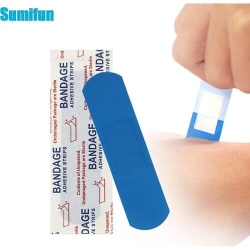 40Pcs Blue Waterproof Medical First Aid Bandage First Aid Sticker Sterile Hemostatic Patch Cure Wound Elastic Emergency Bandage