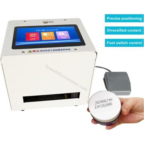 7.0 Inch Screen 12.7mm Desktop Produc Date Concave-Convex Printing Bottle Cap Qr Code Batch Number Inkjet Printer Coding Machine