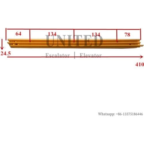 Escalator Yellow Plastic Demarcation XAA455L1 L410mm W24.5mm Left