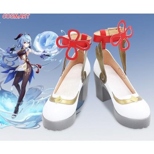 Hot Game Genshin Impact Ganyu High Heels Cosplay Shoes For Women Halloween New 2021