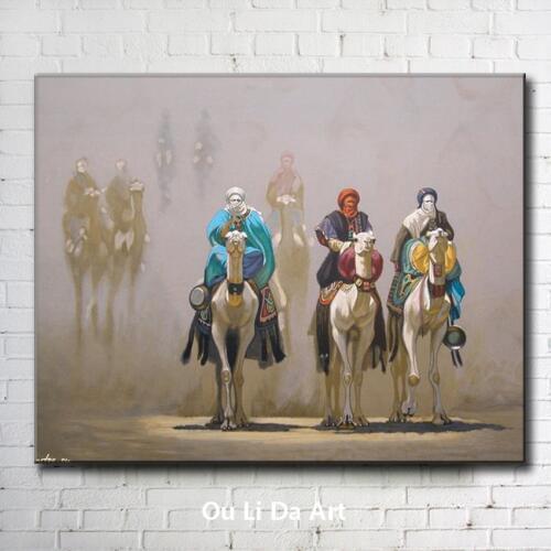 Classical figures Arab man camel desert landscape oil paintings canvas printing printed on canvas wall art decoration picture