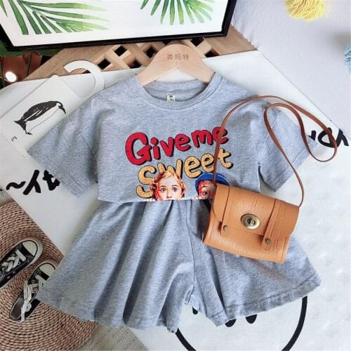 2020 Baby Girl Summer Clothing Set Fashion Printed Tees Shirts Skirts Shorts Girls Kids 2pcs Casual Suits Children Clothes