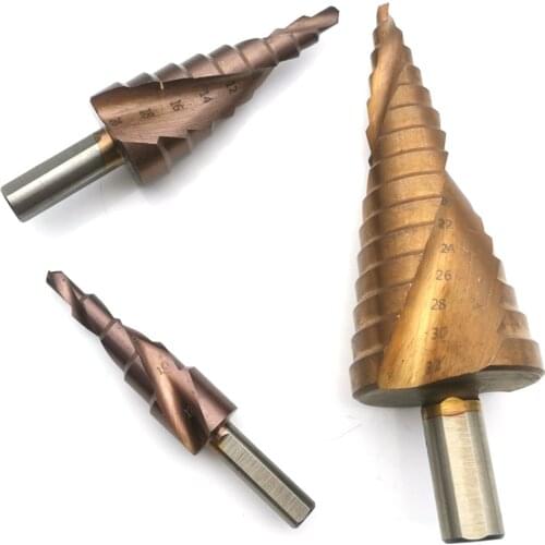 HSS Cone Step Drill Bit 4-12 4-20 4-32mm Titaniuml Coated cobalt alloy metal Drill Bit Wood Metal Hole Cutter Core Drill Bit Set