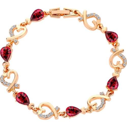 Korean Love Jewelry Hollow Temperament Flower Zircon Ladies Bracelet Heart Bracelet Valentines Day Gift Wholesale