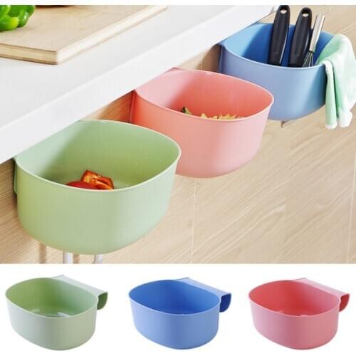 Kitchen Garden Stuff Storage Basket Hanging Function on Cabinet Door Bathroom Cosmetic Organizer Kitchen Trash Box