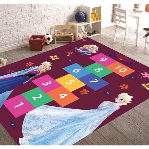 Elsa And Hopscotch Patterned Carpet ,Non Slip Floor Carpet,Teens Carpet,Turkish Rug