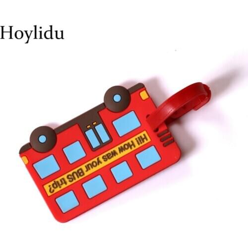 Hoylidu Korean Cute Cartoon Creative Luggage Suitcase Silicone Tags ID Address Holder Baggage Label Identifier Travel Accessorie