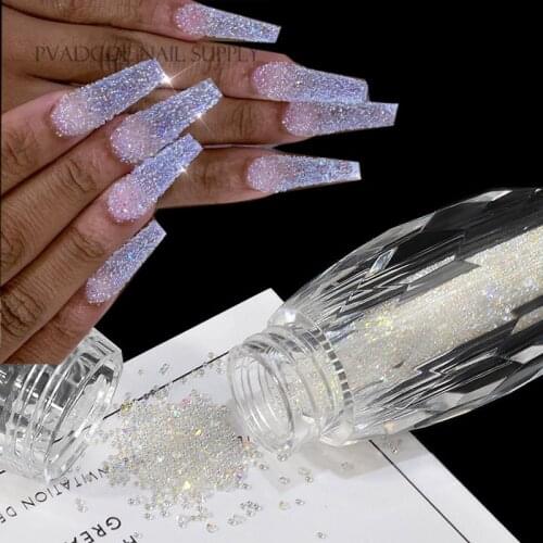 Pixie Nails Crystal Micro Beads Tiny Multicolor AB 3D Glitter Pixie Nail Art Rhinestone Decoration