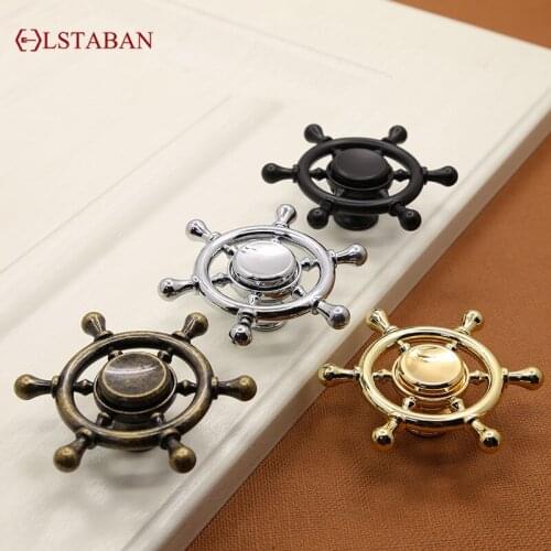 LSTABAN European Classical Antique Copper Rose Brown Cupboard Handle Drawer Wardrobe Wine Cabinet Bookcase Handle