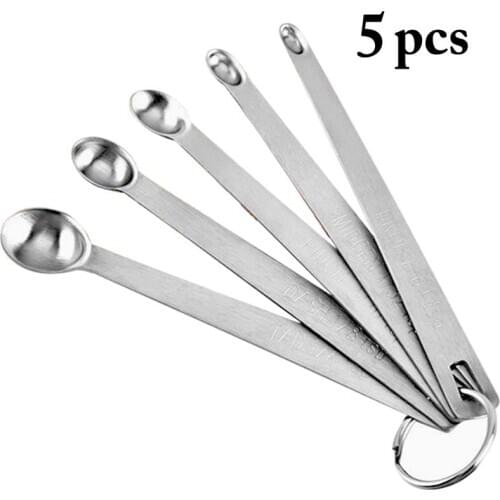 5pcs/Set Small Measuring Spoon Stainless Steel Coffee Measuring Spoons Tea Seasoning Multiple Size Measuring Spoon Kitchen Tools